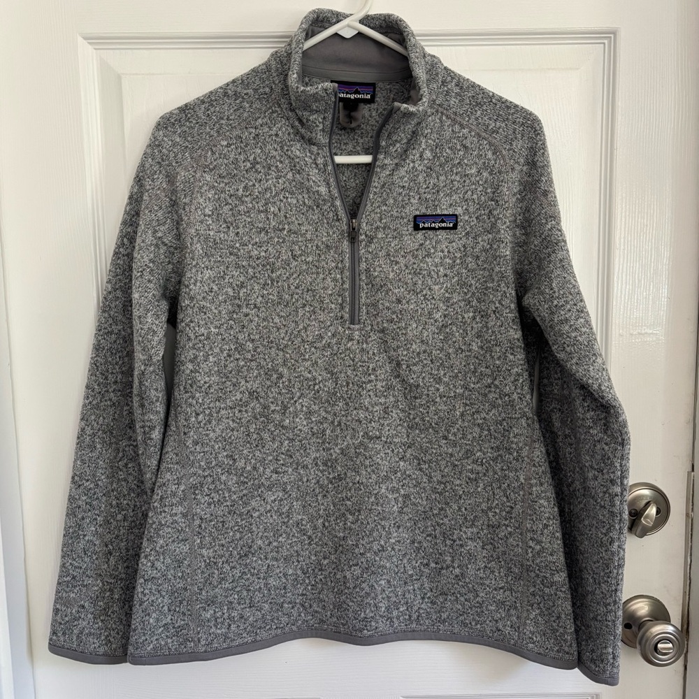 Patagonia Women’s Heather Gray Better Sweater Quarter Zip Size Large